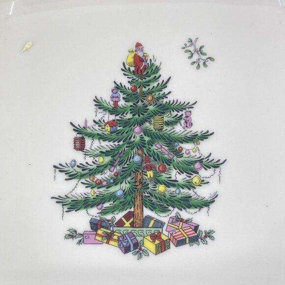 spode christmas tree small square bowl ceramic holiday dish - Picture 3 of 5
